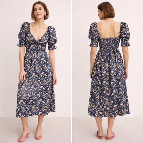 Hill House Home Dresses & Skirts - Hill House Home The Ophelia Dress in Navy Bluebonnet/Size Medium